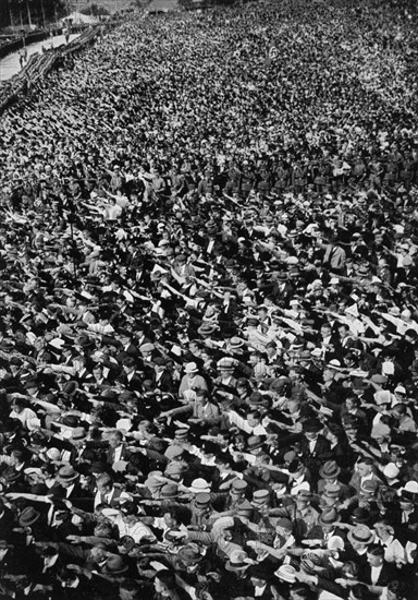 Nazi rally, Ehrenbreitstein, Germany, August 1934. Artist: Unknown