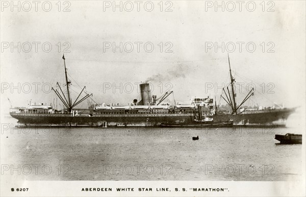 SS 'Marathon', Aberdeen White Star Line steamship, c1903-c1920(?).Artist: Kingsway