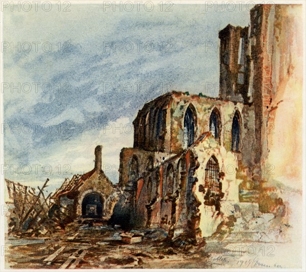 'Ruins of a Cloister in Messines', December 1914. Artist: Adolf Hitler