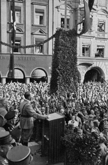 Celebrating the 15th anniversary of the formation of the Nazi Party, Rosenheim, Germany, 1935. Artist: Unknown