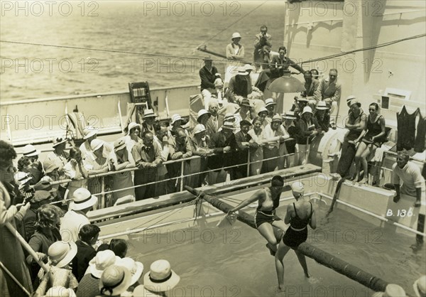 Swimming pool on board the RML 'Atlantis', c1929-c1939(?). Artist: Unknown