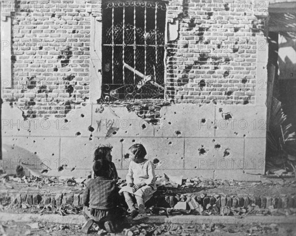 Homeless children, Barcelona, Catalonia, Spain, Spanish Civil War, c1936-c1939. Artist: Unknown