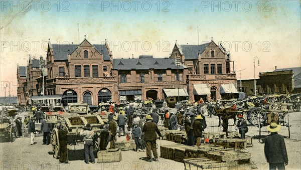 Market buildings, Johannesburg, Transvaal, South Africa, c1904.Artist: Sallo Epstein & Co