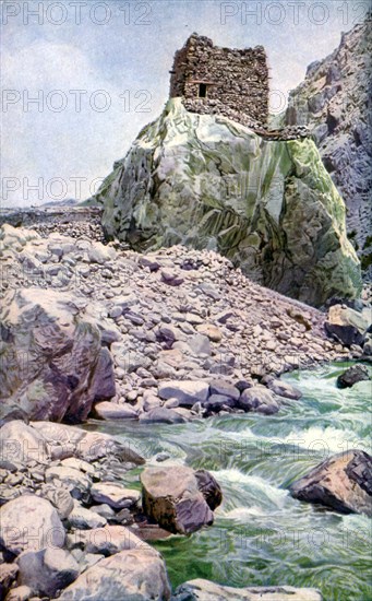 Rock fortress, Afghan border, c1924. Artist: Unknown