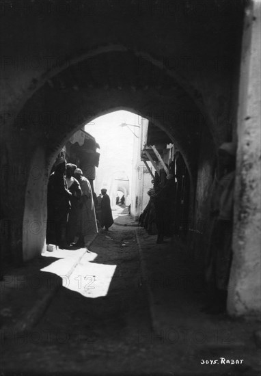 View through an archway, Rabat, Morocco, c1920s-c1930s(?). Artist: Unknown