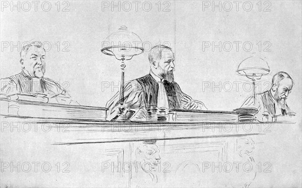 The judge, M de Valles, during the trial of Marguerite Steinheil, Paris, France, 1909. Artist: L Sabattier