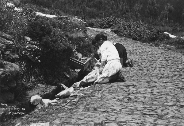 Washing day in Madeira, Portugal, c1920s-c1930s(?). Artist: Unknown