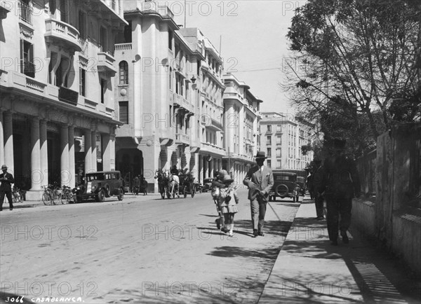 Street scene, Casablanca, Morocco, c1920s-c1930s(?). Artist: Unknown