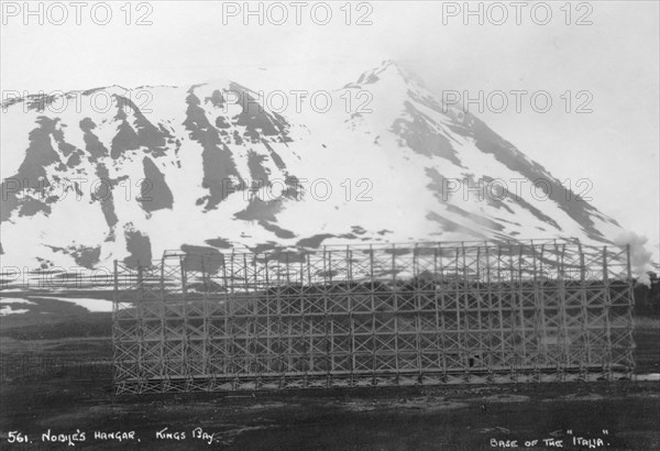 Umberto Nobile's hangar, base of the airship 'Italia', Kongsfjorden, Spitzbergen, Norway, 1929. Artist: Unknown