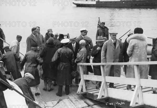 Passenger ship bethed at Molde, Norway, 1929. Artist: Unknown