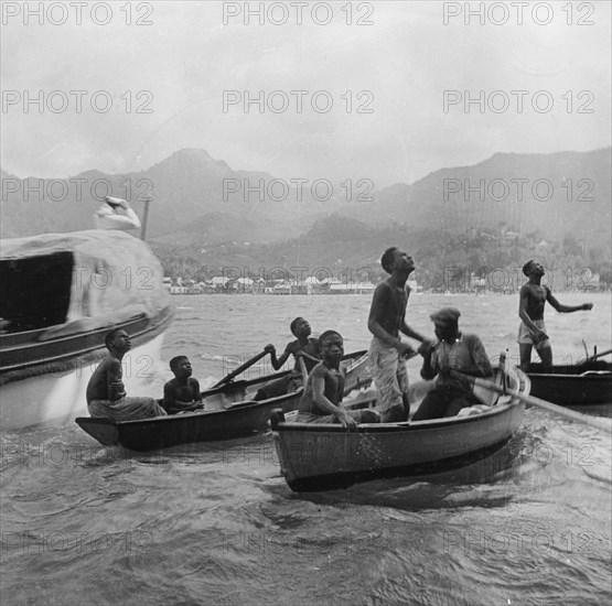 Boys diving, St Vincent, 1931. Artist: Unknown