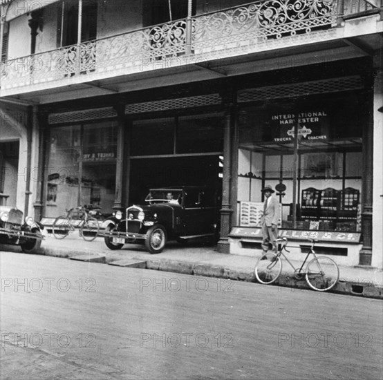 Singer car showroom, Port of Spain, Trinidad, Trinidad and Tobago, 1931. Artist: Unknown