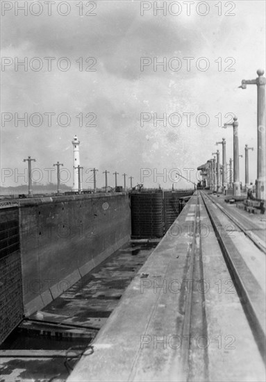 Lock on the Panama Canal, 1931. Artist: Unknown