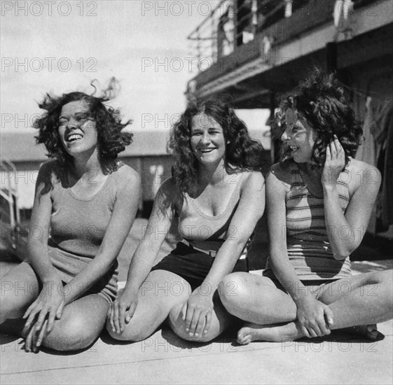 Three passengers on a Cunard Line cruise to the West Indies, January-March 1931. Artist: Unknown