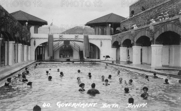 Government bath, Banff, Alberta, Canada, c1930s(?).Artist: Marjorie Bullock