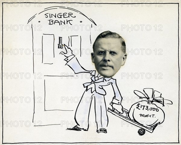 Cartoon of Managing Director William E Bullock, Singer & Company Ltd?. Artist: Unknown