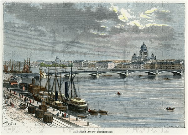 'The Neva at St Petersburg', Russia, c1880. Artist: Unknown