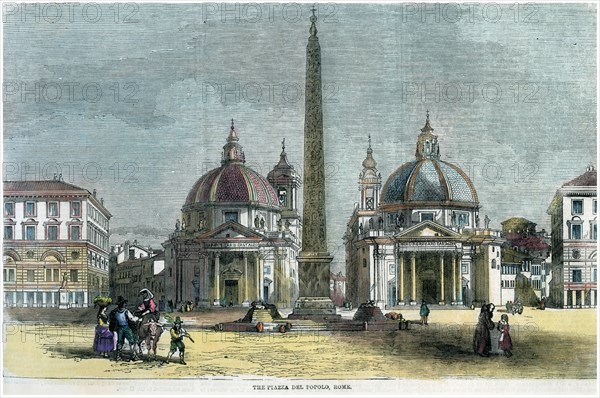 'The Piazza del Popolo, Rome', Italy, c1880. Artist: Unknown