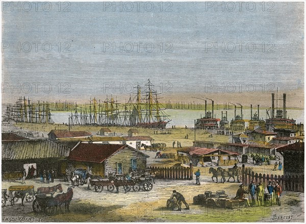 Mississippi River, New Orleans, Louisiana, USA, c1880. Artist: Barbant