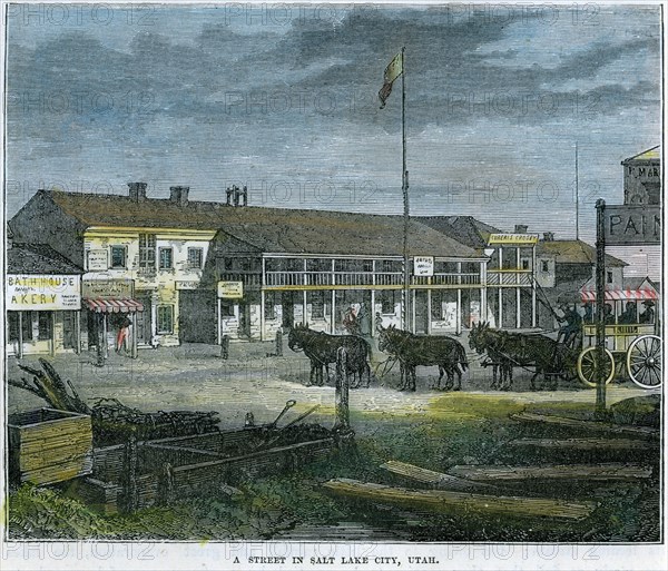 'A Street in Salt Lake City, Utah', USA, c1880. Artist: Unknown