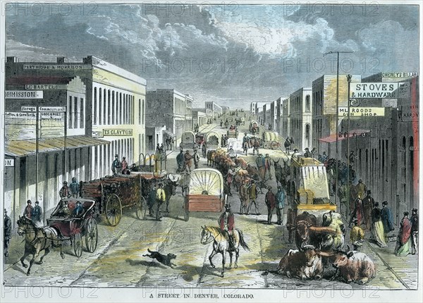 'A Street in Denver, Colorado', USA, c1880. Artist: Unknown