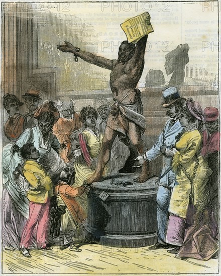 'The Freed Slave', statue in Memorial Hall, Centennial Exhibition, Philadelphia, USA, c1876. Artist: Unknown