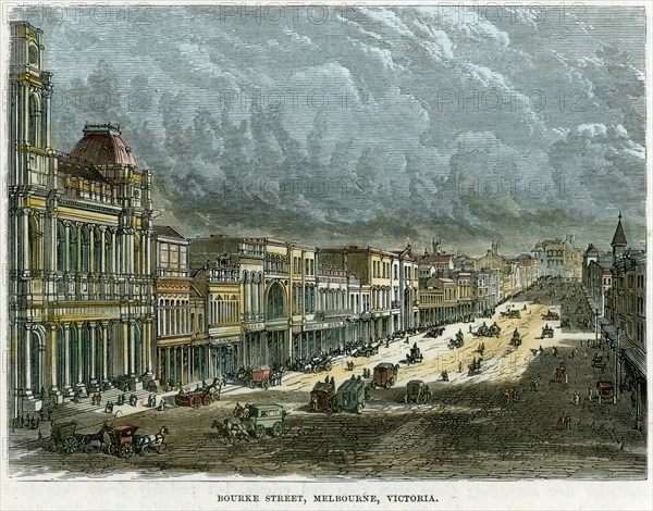 'Bourke Street, Melbourne, Victoria', Australia, c1880. Artist: Unknown