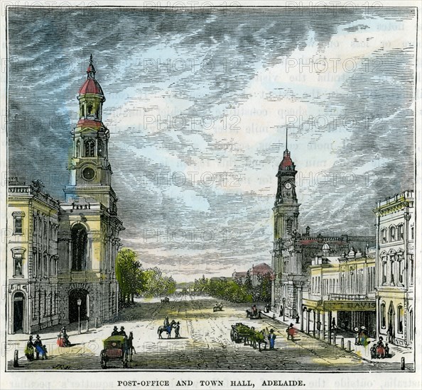 'Post Office and Town Hall, Adelaide', South Australia, Australia, c1880. Artist: Unknown