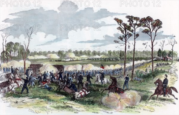 Battle of Shiloh, Tennessee, American Civil War, 6 April 1862. Artist: Unknown