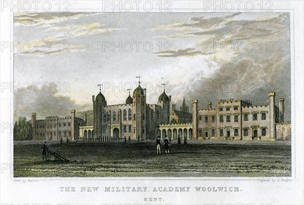 'The New Military Academy Woolwich, Kent', c1829. Artist: J Rogers