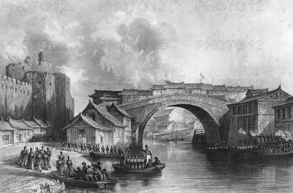 'West Gate of Ching-keang-foo' (Zhenjiang), China, 21 July 1842 (c1857).Artist: MJ Starling