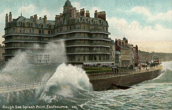 Rough sea, Splash Point, Eastbourne, Sussex, c1912. Artist: Unknown