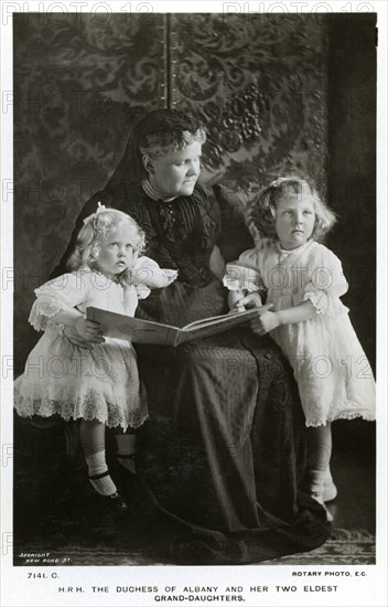 The Duchess of Albany and her two eldest granddaughters, c1910(?).Artist: Speaight