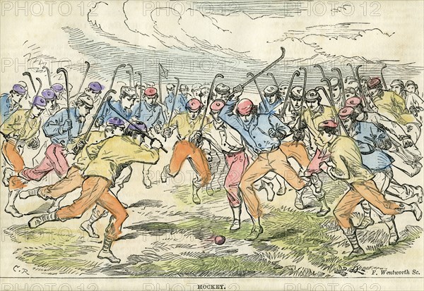 'Hockey', 19th century(?).Artist: F Wentworth