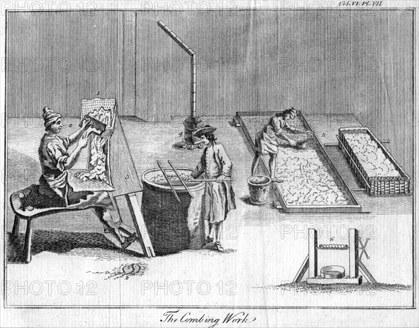 'The Combing Work', c1750(?). Artist: Unknown