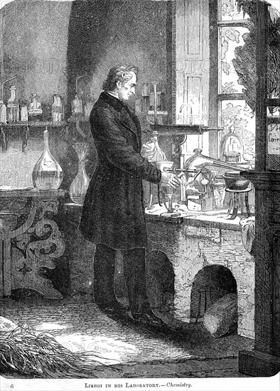 'Liebig in His Laboratory-Chemistry', mid 19th century (c1885). Artist: Unknown