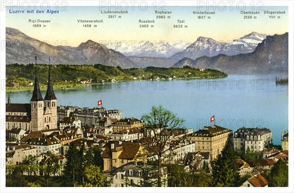 Lucerne and the Alps, Switzerland, 20th century. Artist: Unknown