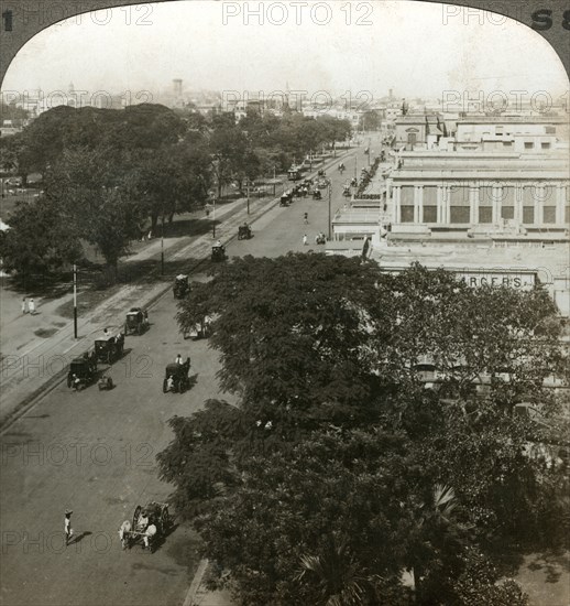 Chowringhee Road, Calcutta, India, c1900s(?).Artist: Underwood & Underwood