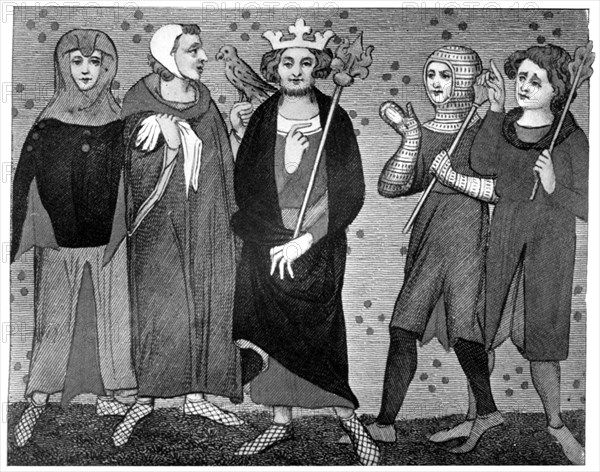 King and Court, late 13th-14th century, (1910). Artist: Unknown