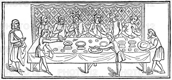 A king at dinner, (1910). Artist: Unknown