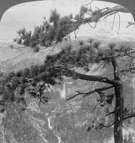 Nevada Falls, Vernal Falls and Liberty Cap, Yosemite Valley, California, USA, 1902. Artist: Underwood & Underwood