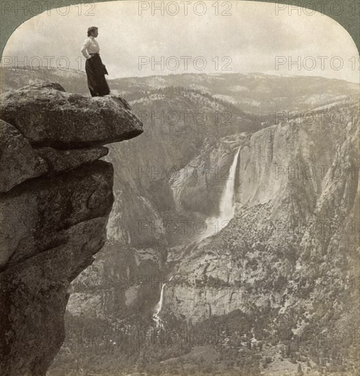 View from Glacier Point, Yosemite Valley, California, USA, 1902.  Artist: Underwood & Underwood