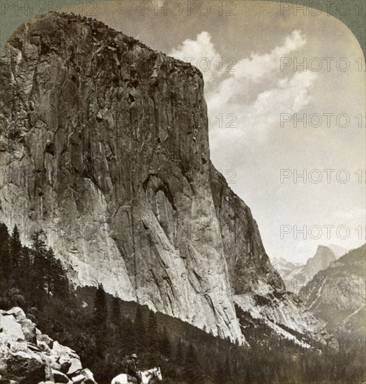 El Capitan and Half Dome, Yosemite Valley, California, USA, 1902. Artist: Underwood & Underwood