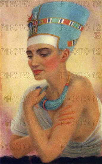 Nefertiti, Ancient Egyptian queen of the 18th dynasty, 14th century BC (1926).  Artist: Winifred Mabel Brunton