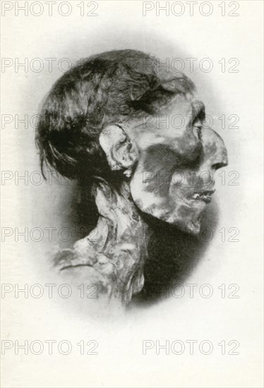 Head of the mummy of Rameses II, Ancient Egyptian pharaoh of the 19th dynasty, c1212 BC (1926). Artist: Winifred Mabel Brunton