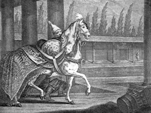 Turkish Sultan's Arabian horse, 1722 (1938). Artist: Unknown