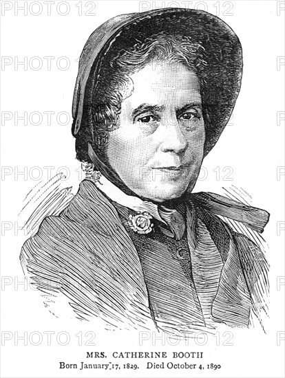 Catherine Booth, wife of William Booth, British founder of the Salvation Army, 1890. Artist: Unknown