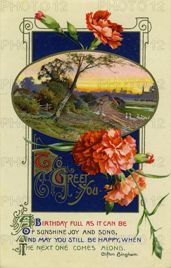 Birthday postcard, c1911. Artist: Unknown