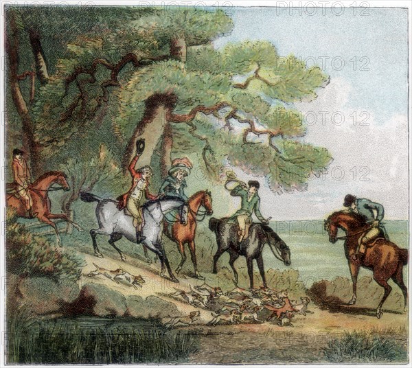 The kill, fox hunting, 1787 (1890). Artist: Unknown