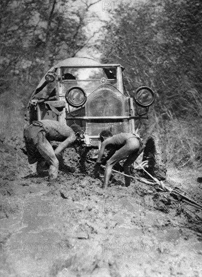 Stuck in the mud, Bulawayo to Dett, Southern Rhodesia, c1924-c1925 (1927). Artist: Thomas A Glover